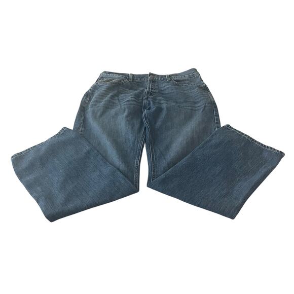 ARIAT LEGACY REBAR M5 STRAIGHT LEG & FIT HI-RISE JEANS, MENS, 35/32, DENIM BLUE - Picture 4 of 12